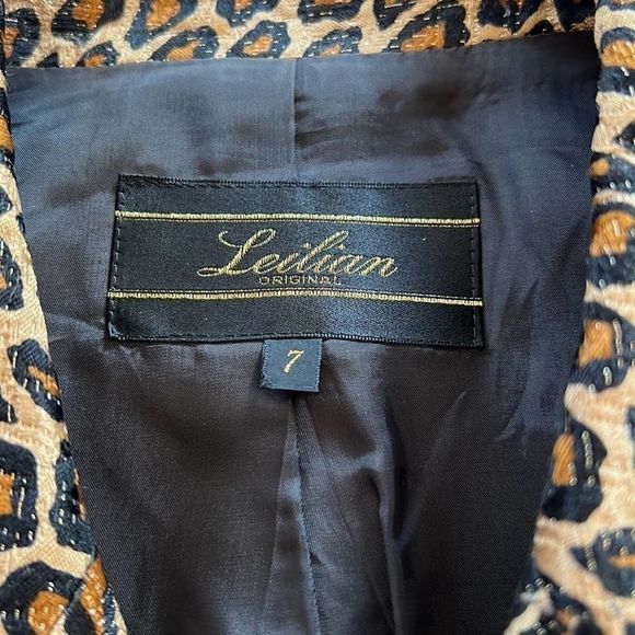 Vintage Leilian leopard print jacket coat blazer size 7 - Picture 4 of 10